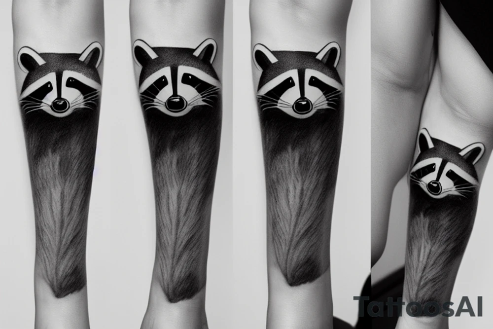 Raccoon smoking cigarette tattoo idea