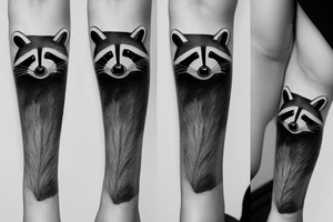 Raccoon smoking cigarette tattoo idea