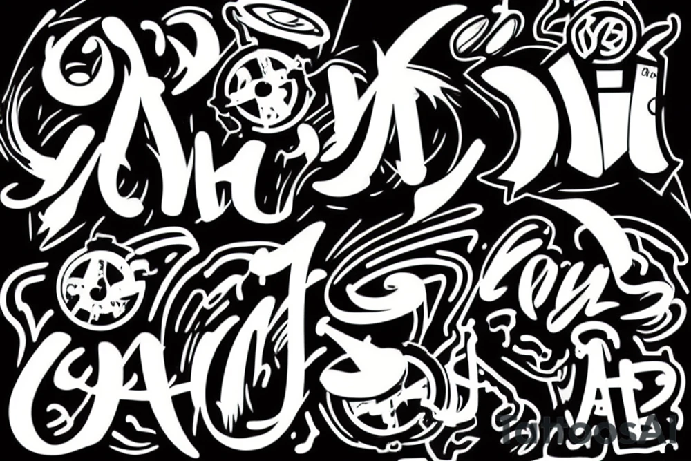 graffiti “YONAL” lettering tattoo idea
