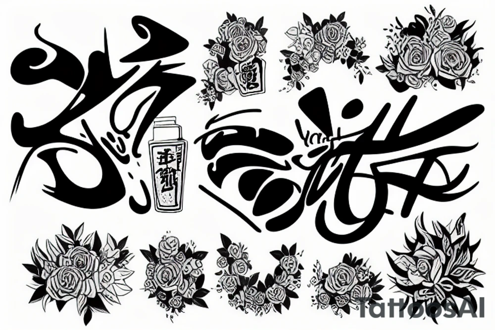 graffiti “YONAL” lettering tattoo idea