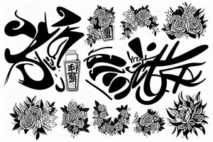 graffiti “YONAL” lettering tattoo idea