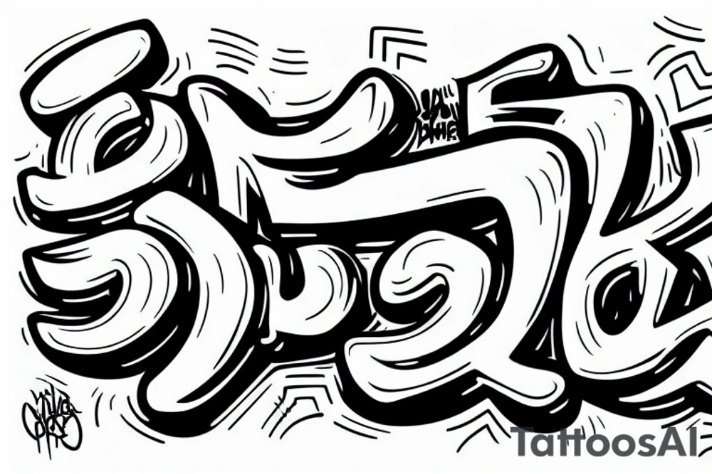 graffiti “YONAL” lettering tattoo idea