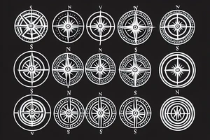 Compass with vajra tattoo idea