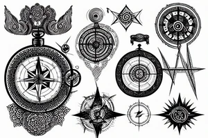 vajra with compass tattoo idea