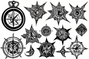 vajra with compass tattoo idea