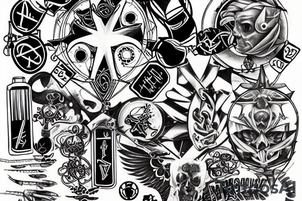 Cyber Cross tattoo idea
