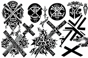 y2k goth cross tattoo idea