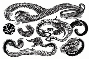 ouroboros with elements of earth tattoo idea