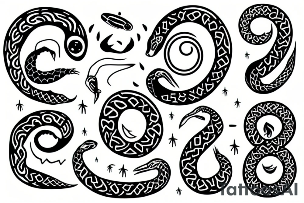 ouroboros with a happy vibe tattoo idea