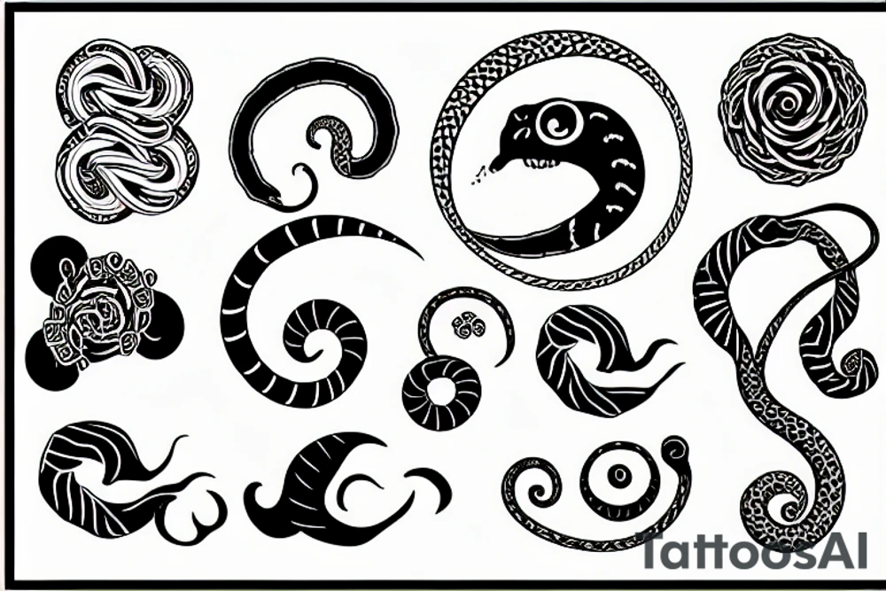 ouroboros with a happy vibe tattoo idea