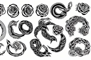 ouroboros with a rose tattoo idea