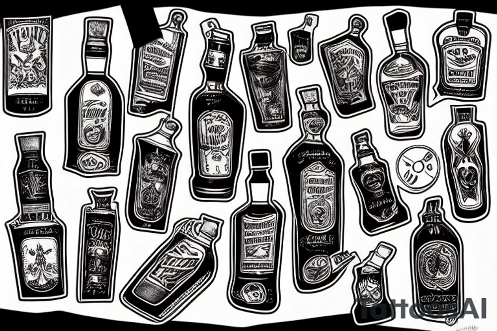 Whiskey bottle tattoo idea