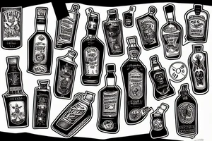 Whiskey bottle tattoo idea
