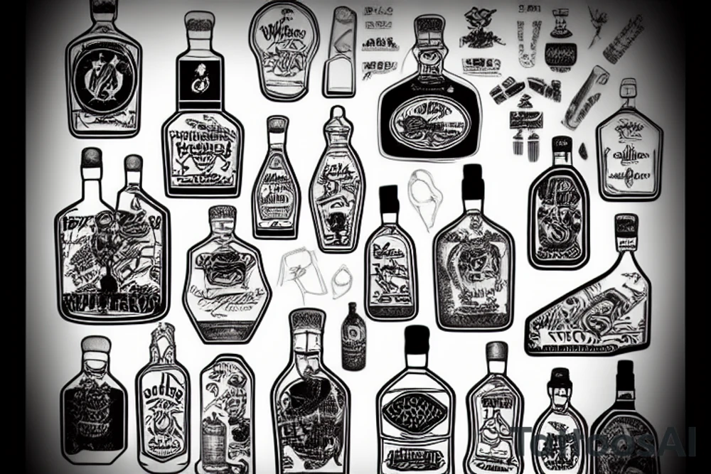 Whiskey bottle tattoo idea
