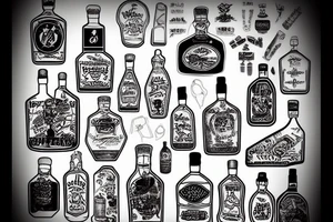 Whiskey bottle tattoo idea