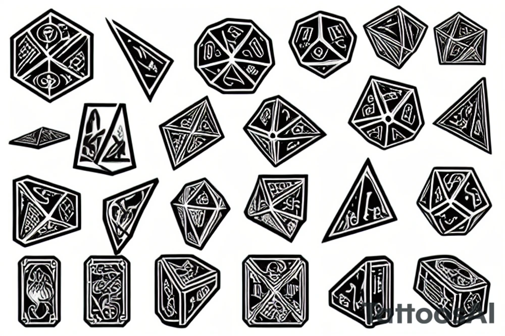 Dice, fire tattoo idea