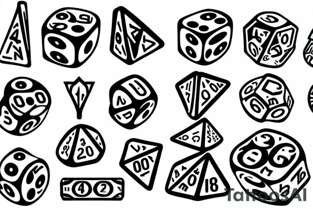 Dice, fire tattoo idea