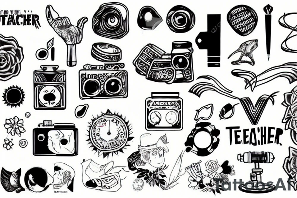 Teacher and video tattoo idea