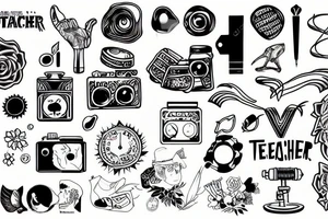 Teacher and video tattoo idea