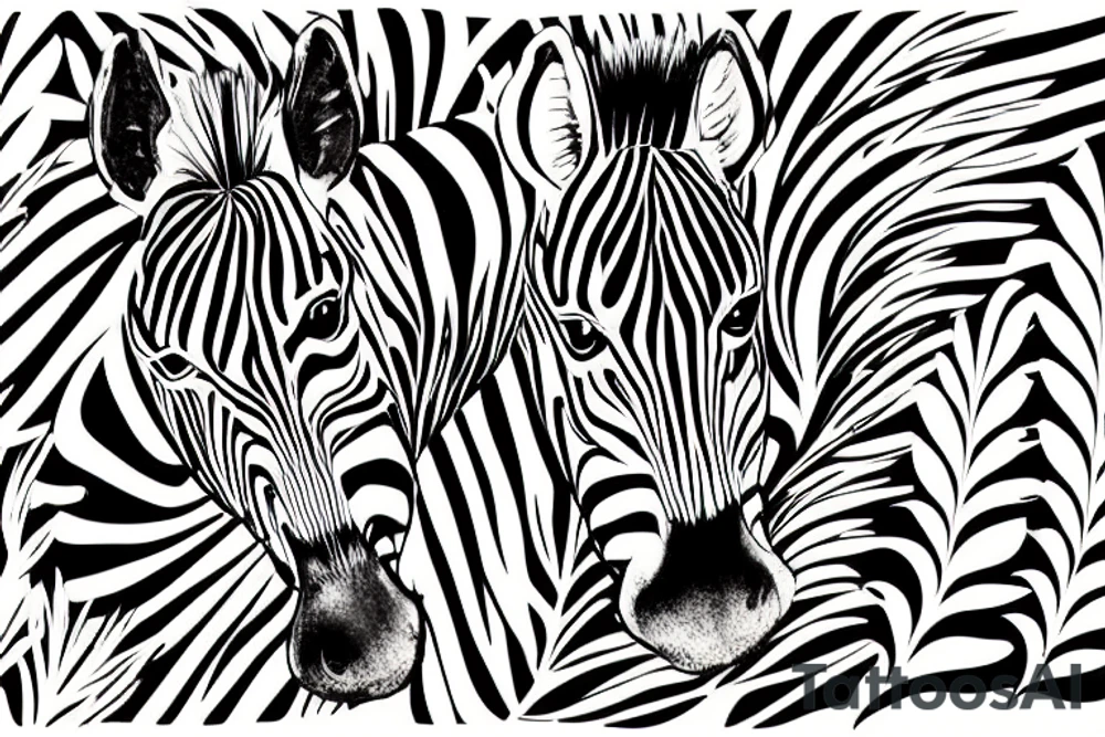 Zebra in a bathtub with flowers around it tattoo idea