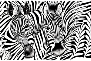 Zebra in a bathtub with flowers around it tattoo idea