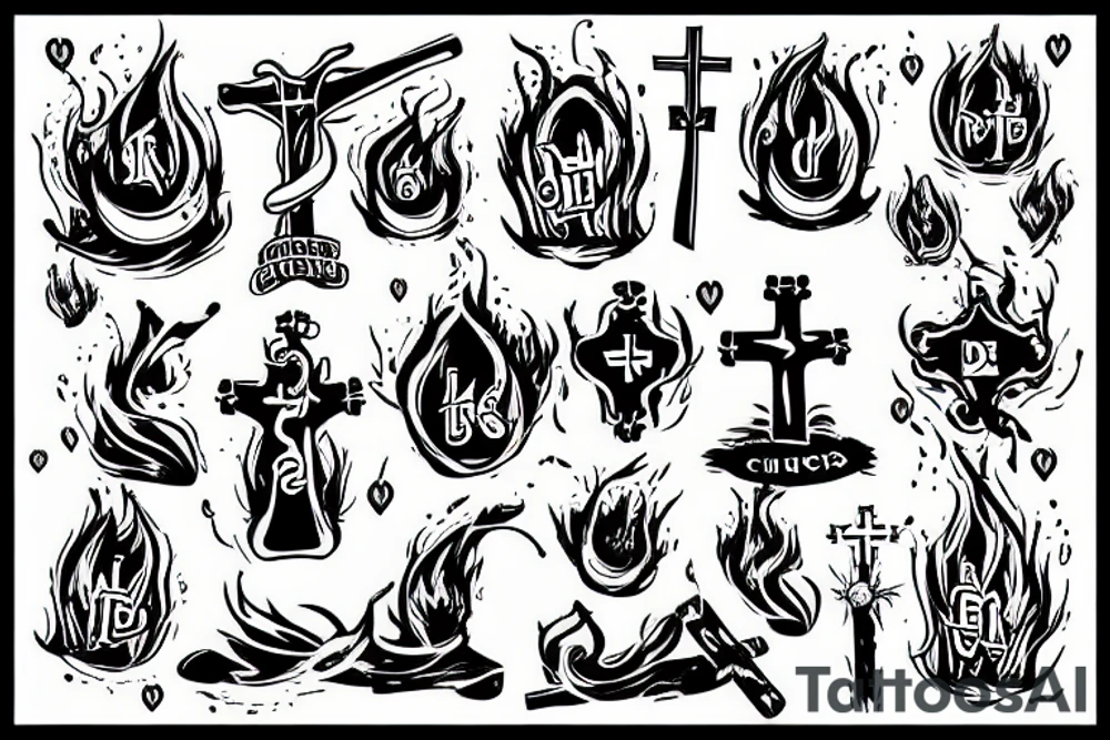Church on fire tattoo idea
