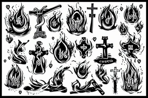 Church on fire tattoo idea