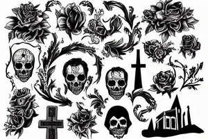 Church on fire tattoo idea