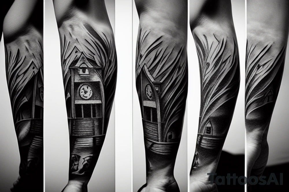 Church on fire tattoo idea