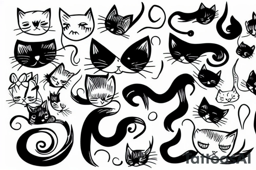 Cat angel tattoo idea