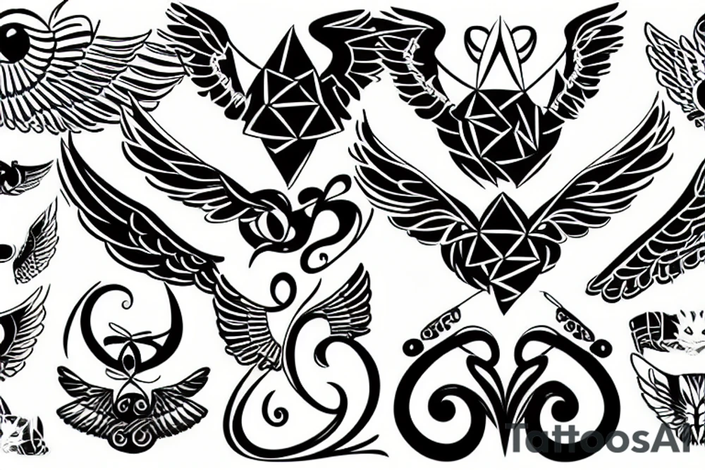 Cat with wings tattoo idea