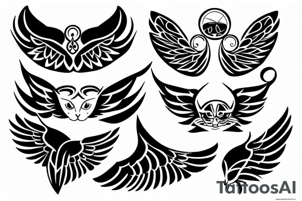 Cat with wings tattoo idea