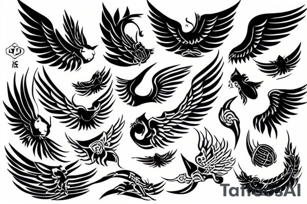 Cat with wings tattoo idea