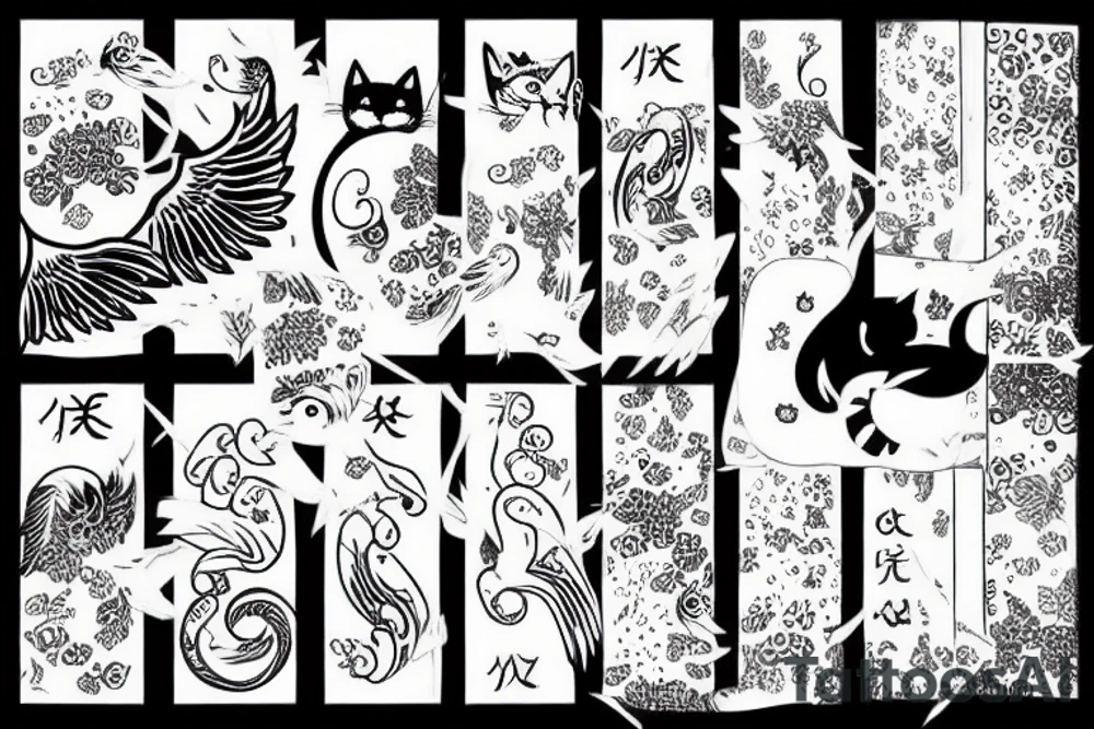 Cat with wings tattoo idea