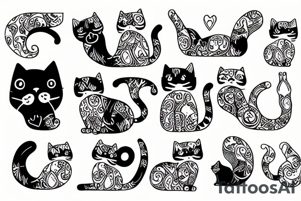 Cat in hands tattoo idea