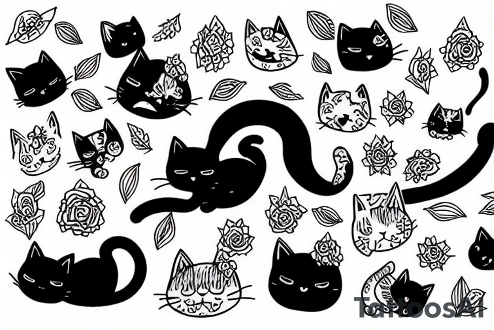 Cat sleeping tattoo idea