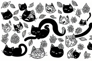 Cat sleeping tattoo idea