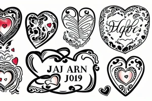 Old school tattoo of a heart with the date jan 9 on it tattoo idea