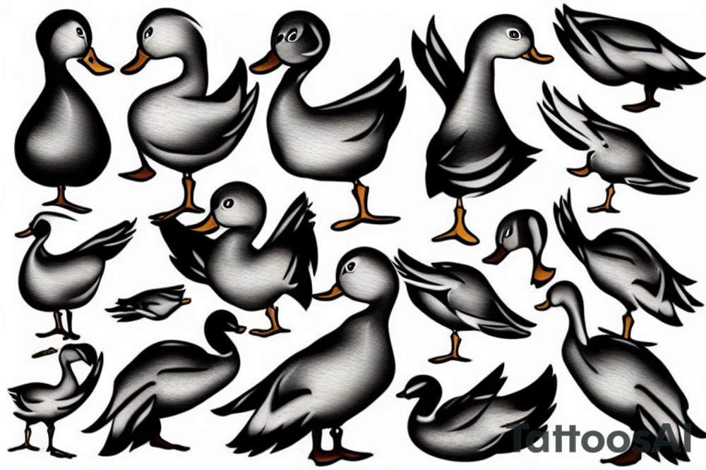 Duck in suit tattoo idea