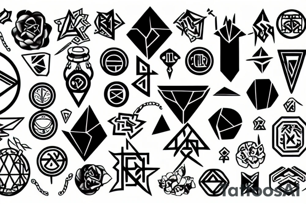 Symbols of stoic values tattoo idea