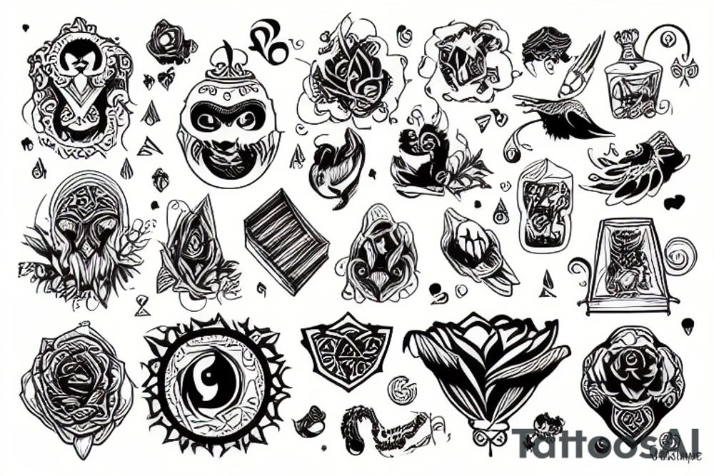 Symbols of wisdom tattoo idea