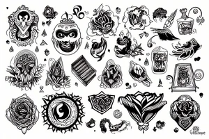Symbols of wisdom tattoo idea