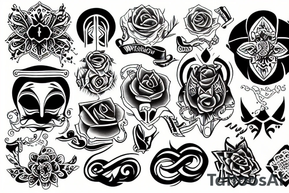 Symbols of wisdom tattoo idea