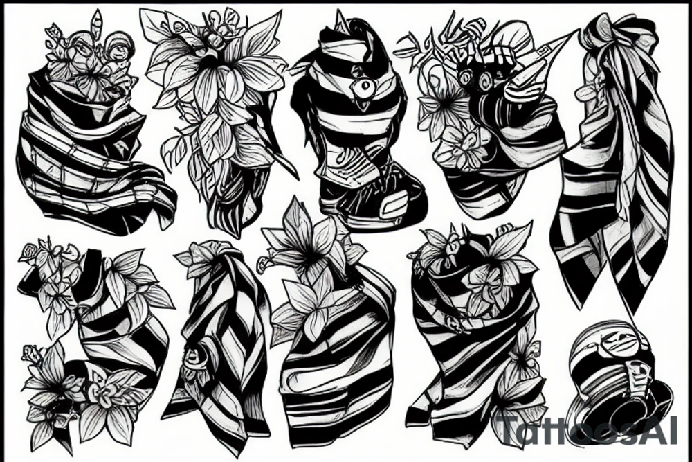 Bumblebee with a scarf tattoo idea