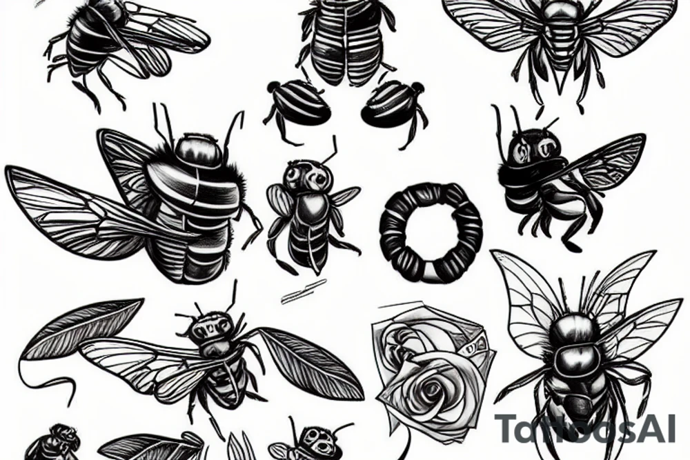 Bumblebee with a scarf tattoo idea