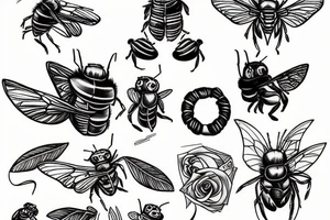 Bumblebee with a scarf tattoo idea