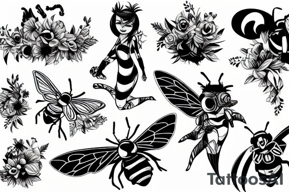 Bumblebee with a scarf tattoo idea