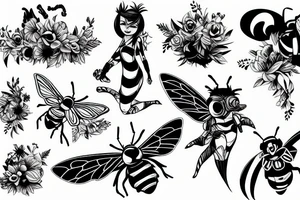 Bumblebee with a scarf tattoo idea