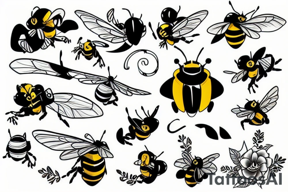 Bumblebee with a scarf tattoo idea