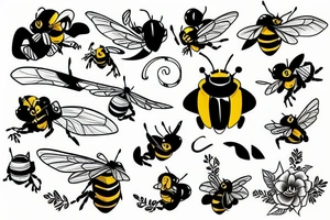 Bumblebee with a scarf tattoo idea
